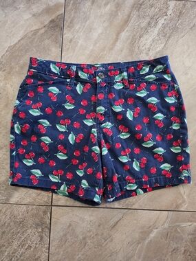 St. John's Bay Navy Cherry Print Women's Shorts